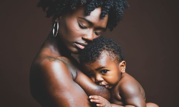 black mother and child