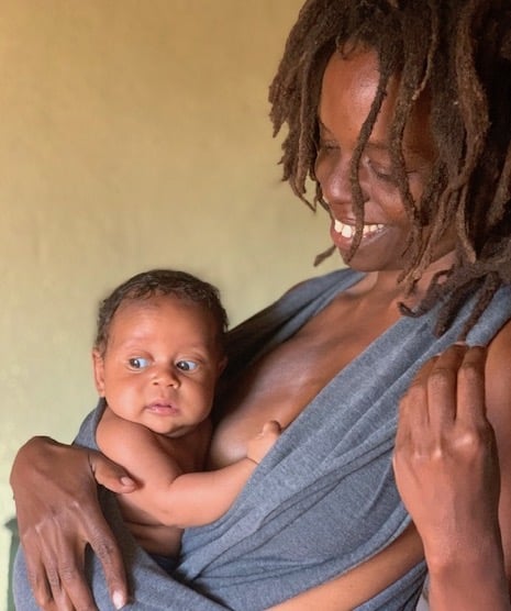 new mother baby wearing